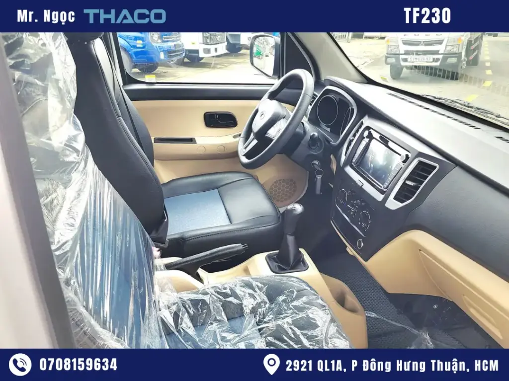 hình ảnh xe tải thaco 990kg thùng kín màu trắng