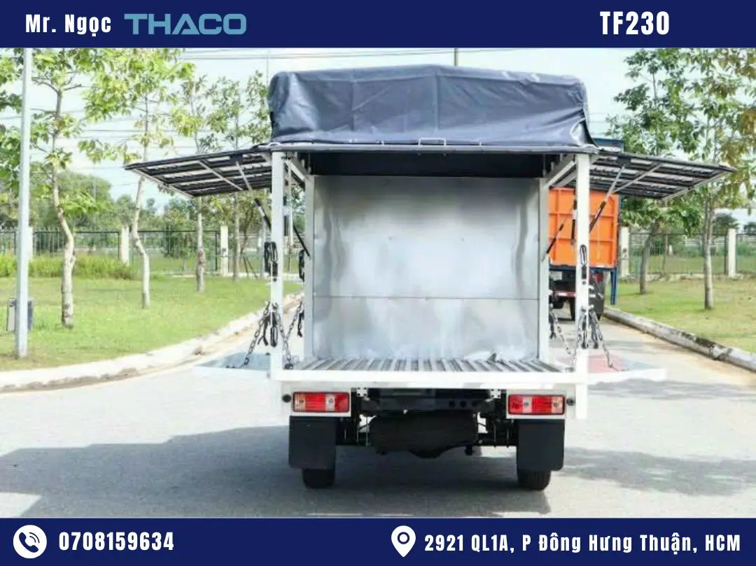 hình ảnh xe tải thaco 920kg thùng Mui Bạt màu trắng