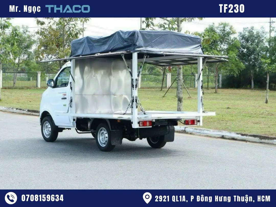 hình ảnh xe tải thaco 920kg thùng Mui Bạt màu trắng