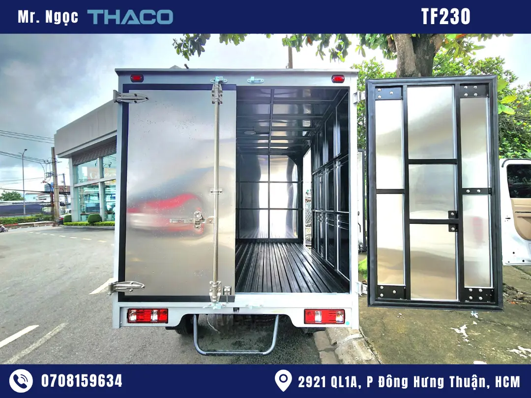 xe-tai-nhẹ-920kg hình ảnh xe tải thaco 920kg thùng kín màu trắng