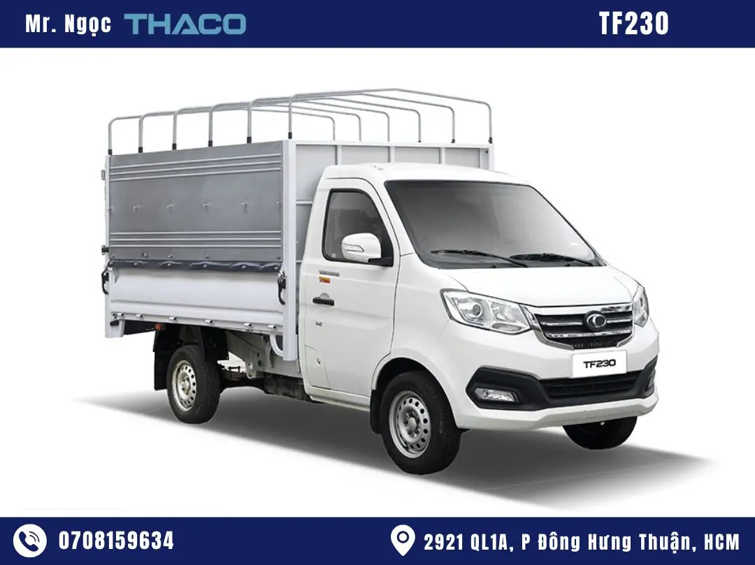 hình ảnh xe tải thaco 920kg thùng Mui Bạt màu trắng