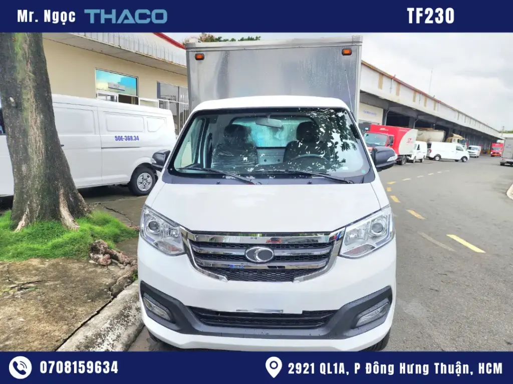 hình ảnh xe tải thaco 990kg thùng kín màu trắng