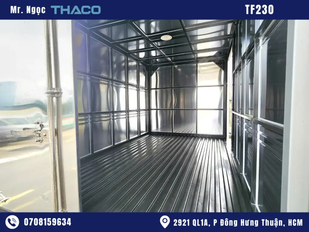hình ảnh xe tải thaco 990kg thùng kín màu trắng
