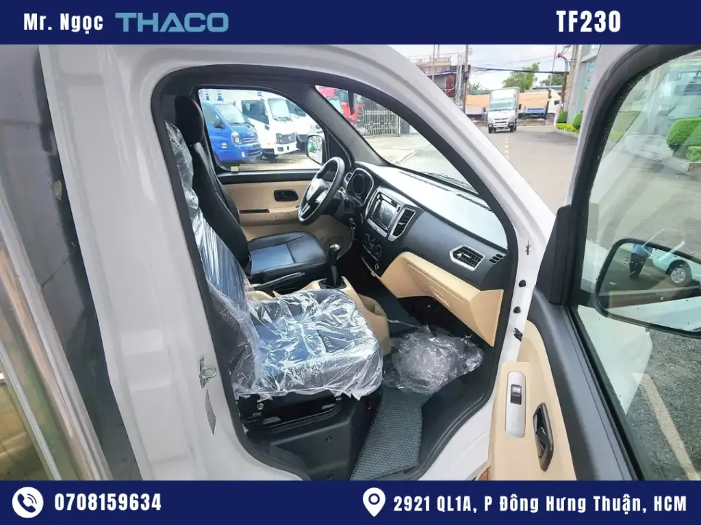 hình ảnh xe tải thaco 990kg thùng kín màu trắng