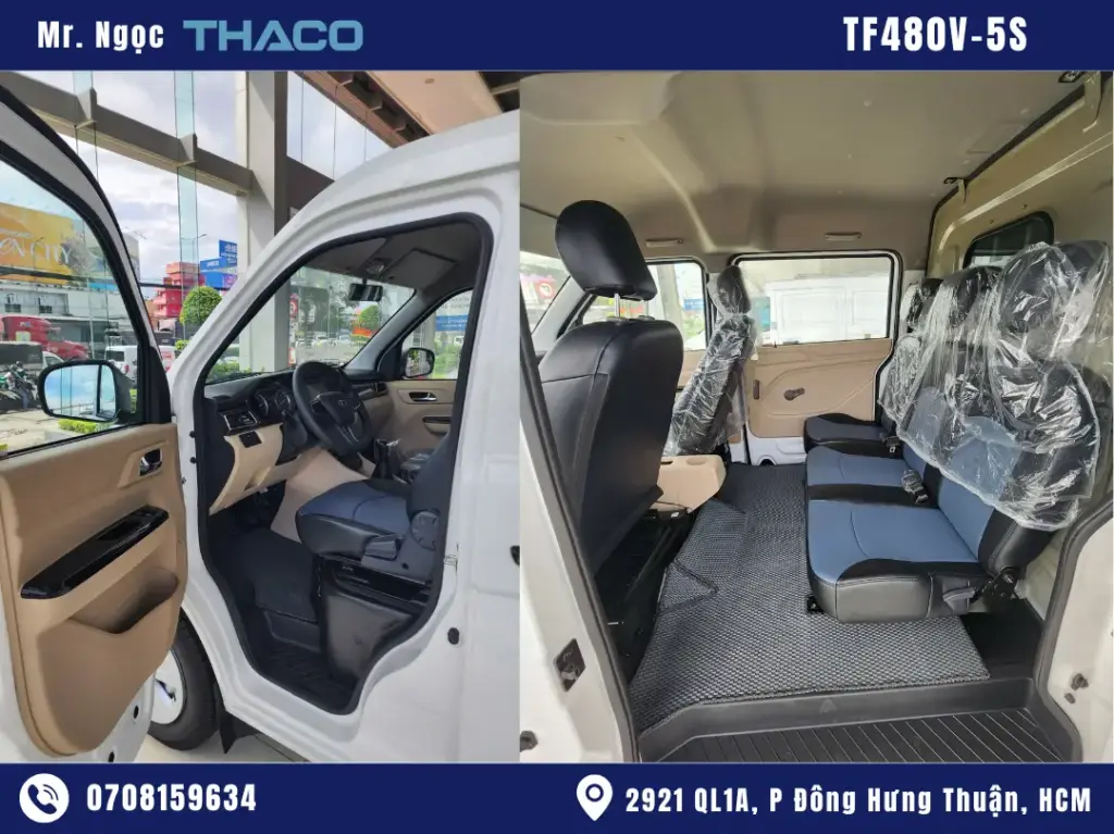 hình ảnh xe van 5 chỗ TF480 màu trắng