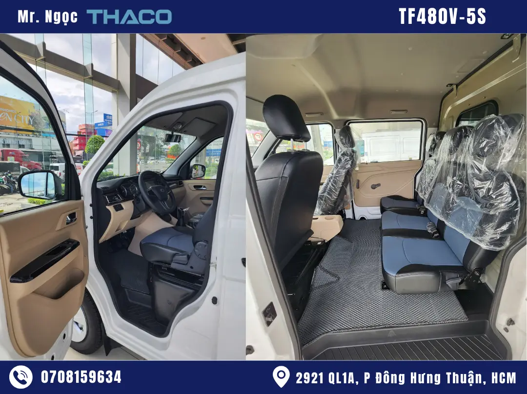 hình ảnh xe van 5 chỗ TF480 màu trắng