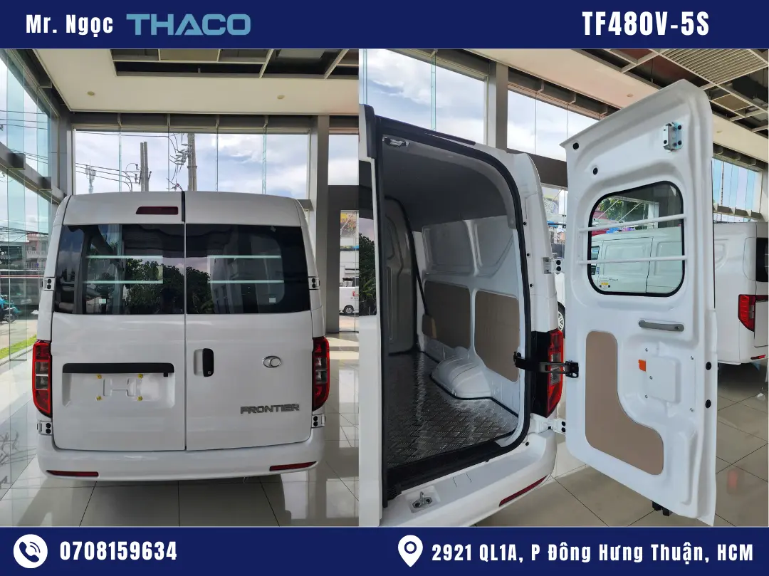 hình ảnh xe van 5 chỗ TF480 màu trắng