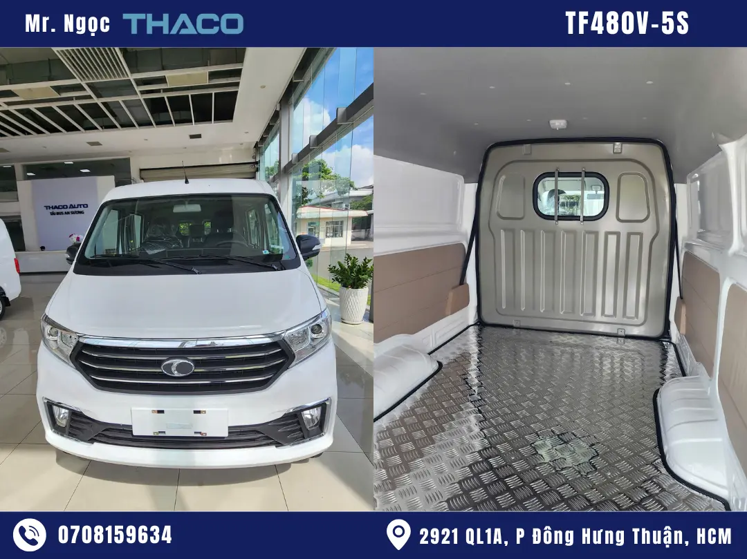 hình ảnh xe van 5 chỗ TF480 màu trắng