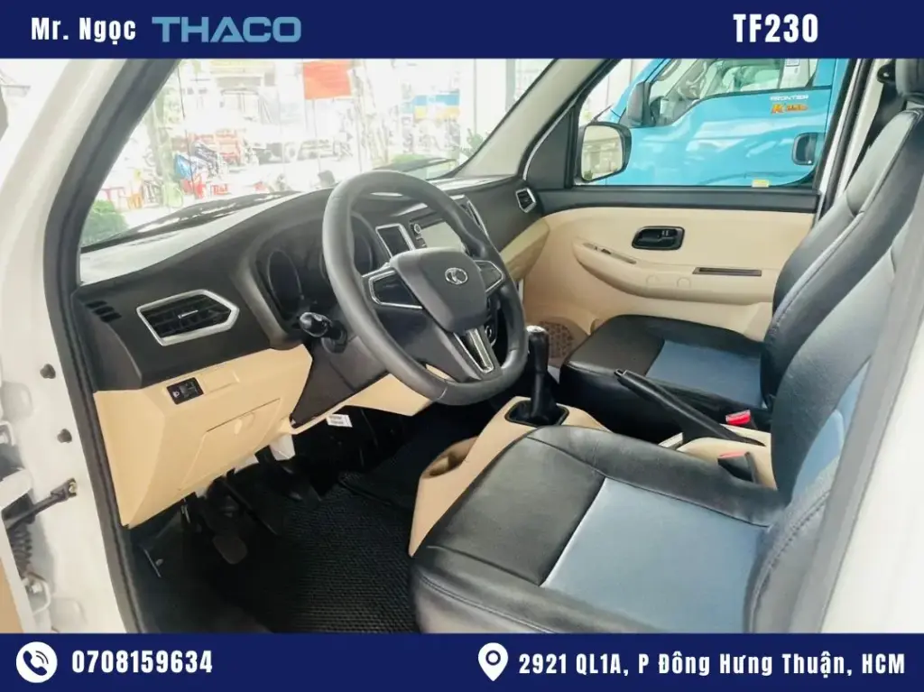 hình ảnh xe tải thaco 990kg thùng lửng màu trắng