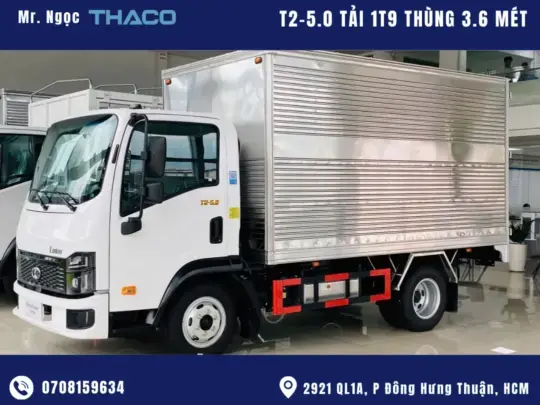 Xe Tải Thaco Linker Tải Trọng 1.9 Tấn Thùng Kín Dài 3.6 Mét