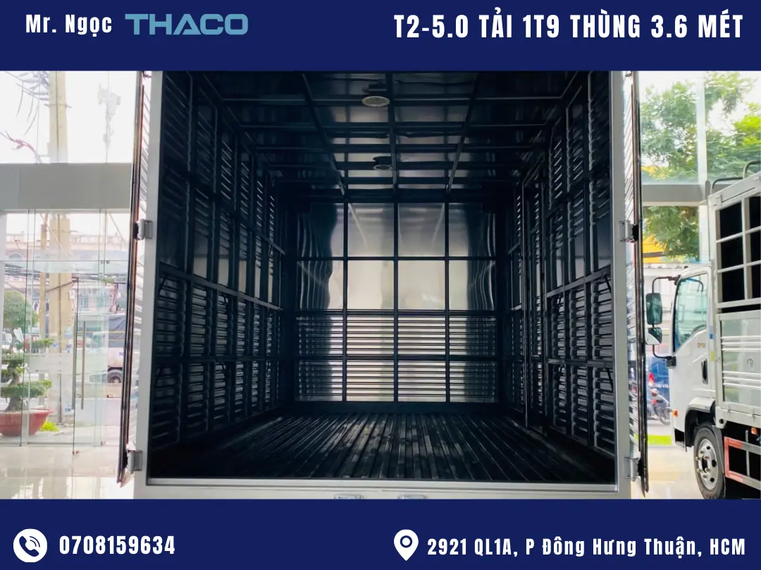 Xe Tải Thaco Linker Tải Trọng 1.9 Tấn Thùng Kín Dài 3.6 Mét